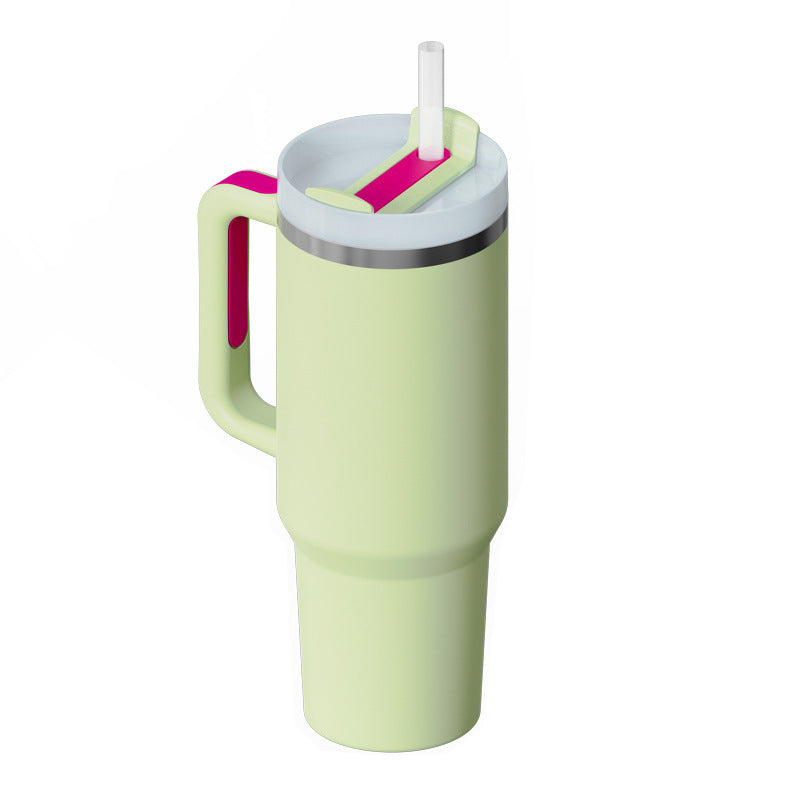 40oz Spill-Proof Tumbler with Handle & Straw – Stainless Steel Insulated Mug for Hot & Cold Drinks