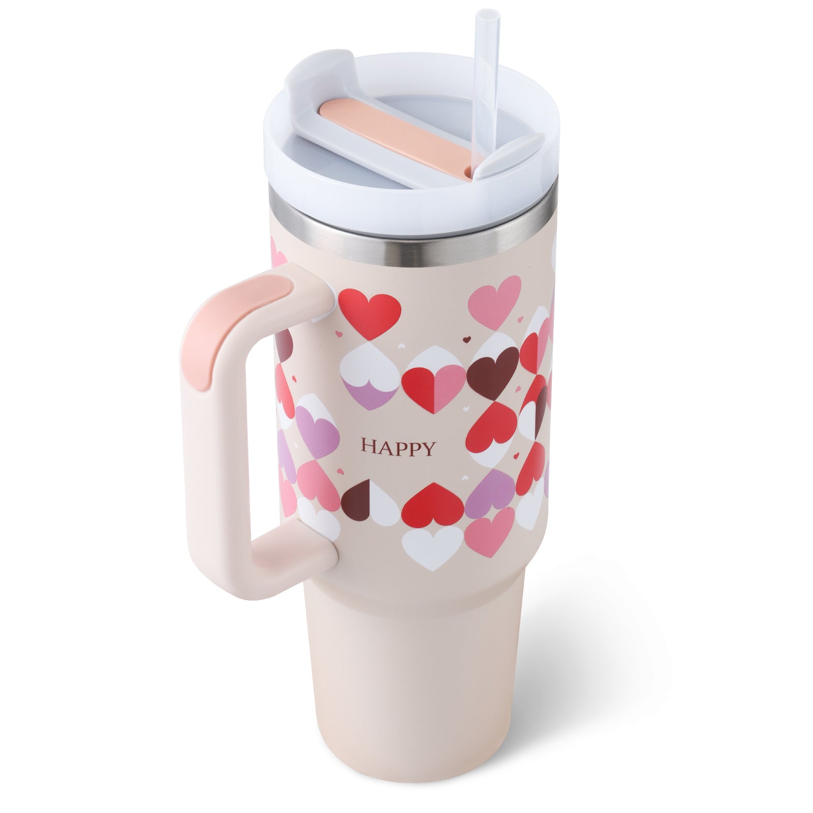 40oz Spill-Proof Tumbler with Handle & Straw – Stainless Steel Insulated Mug for Hot & Cold Drinks