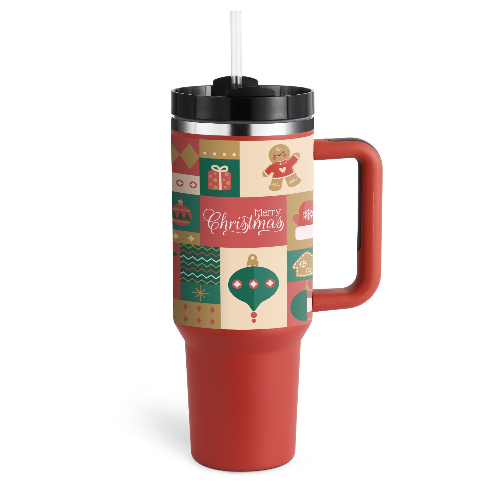 40oz Spill-Proof Tumbler with Handle & Straw – Stainless Steel Insulated Mug for Hot & Cold Drinks