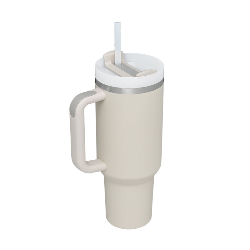 40oz Spill-Proof Tumbler with Handle & Straw – Stainless Steel Insulated Mug for Hot & Cold Drinks