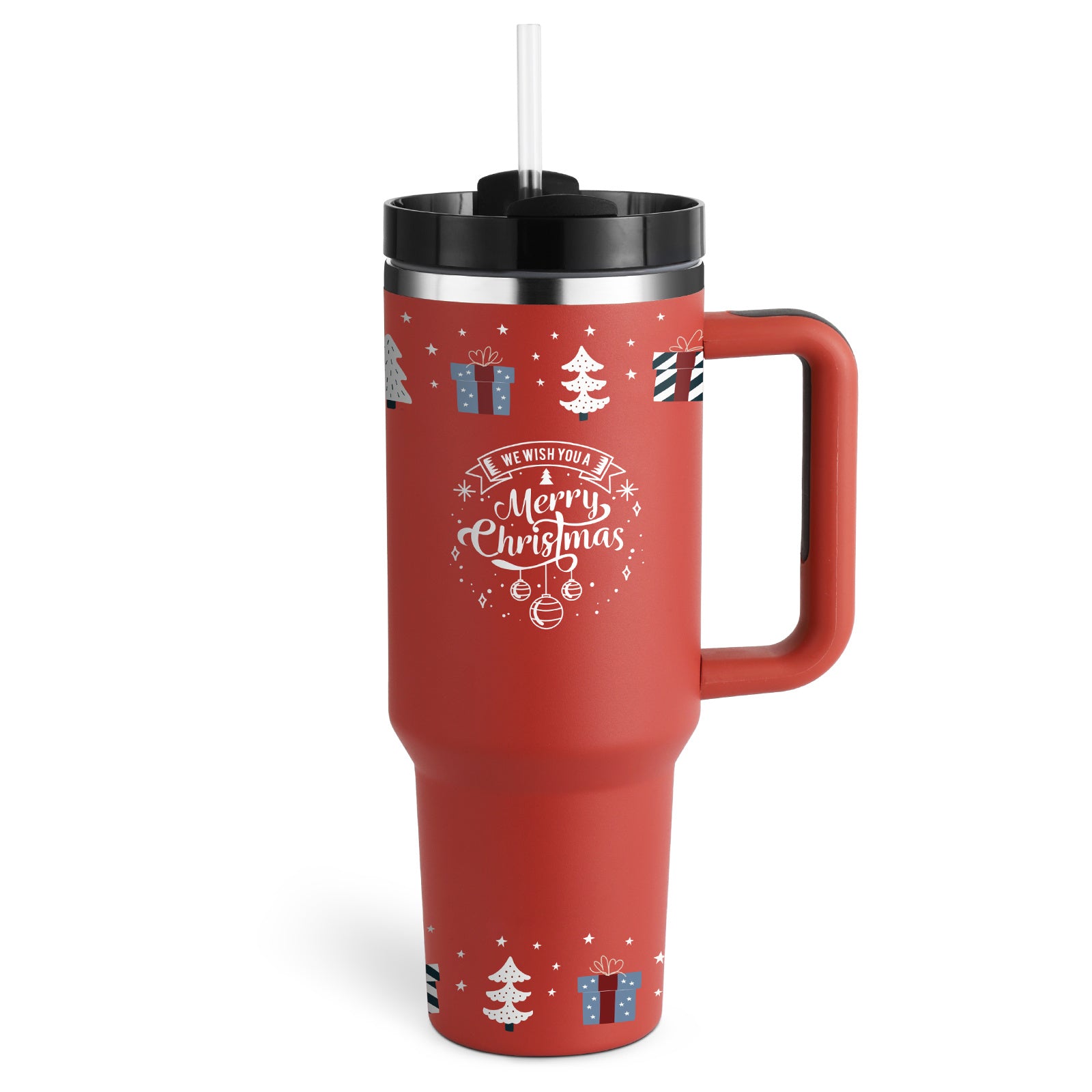 40oz Spill-Proof Tumbler with Handle & Straw – Stainless Steel Insulated Mug for Hot & Cold Drinks