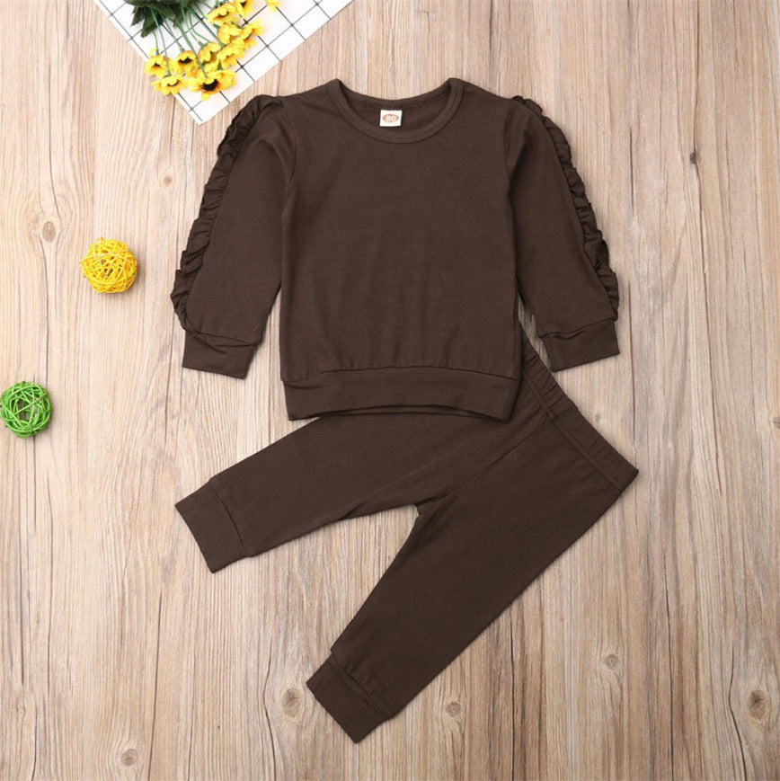 Baby Set – Soft Ruffle Sweatshirt & Pants