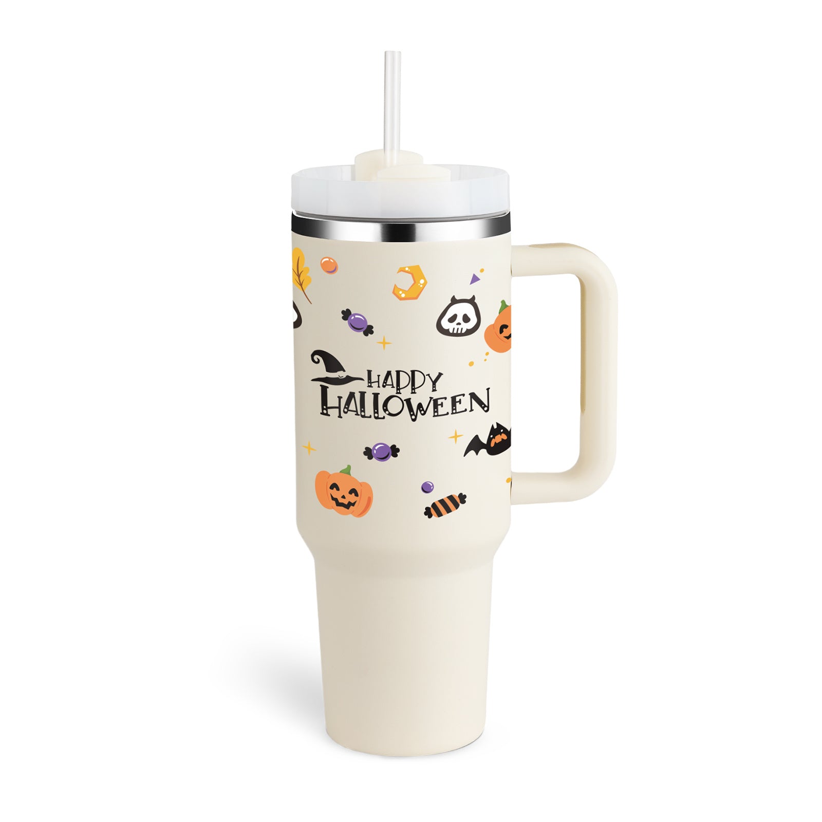 40oz Spill-Proof Tumbler with Handle & Straw – Stainless Steel Insulated Mug for Hot & Cold Drinks