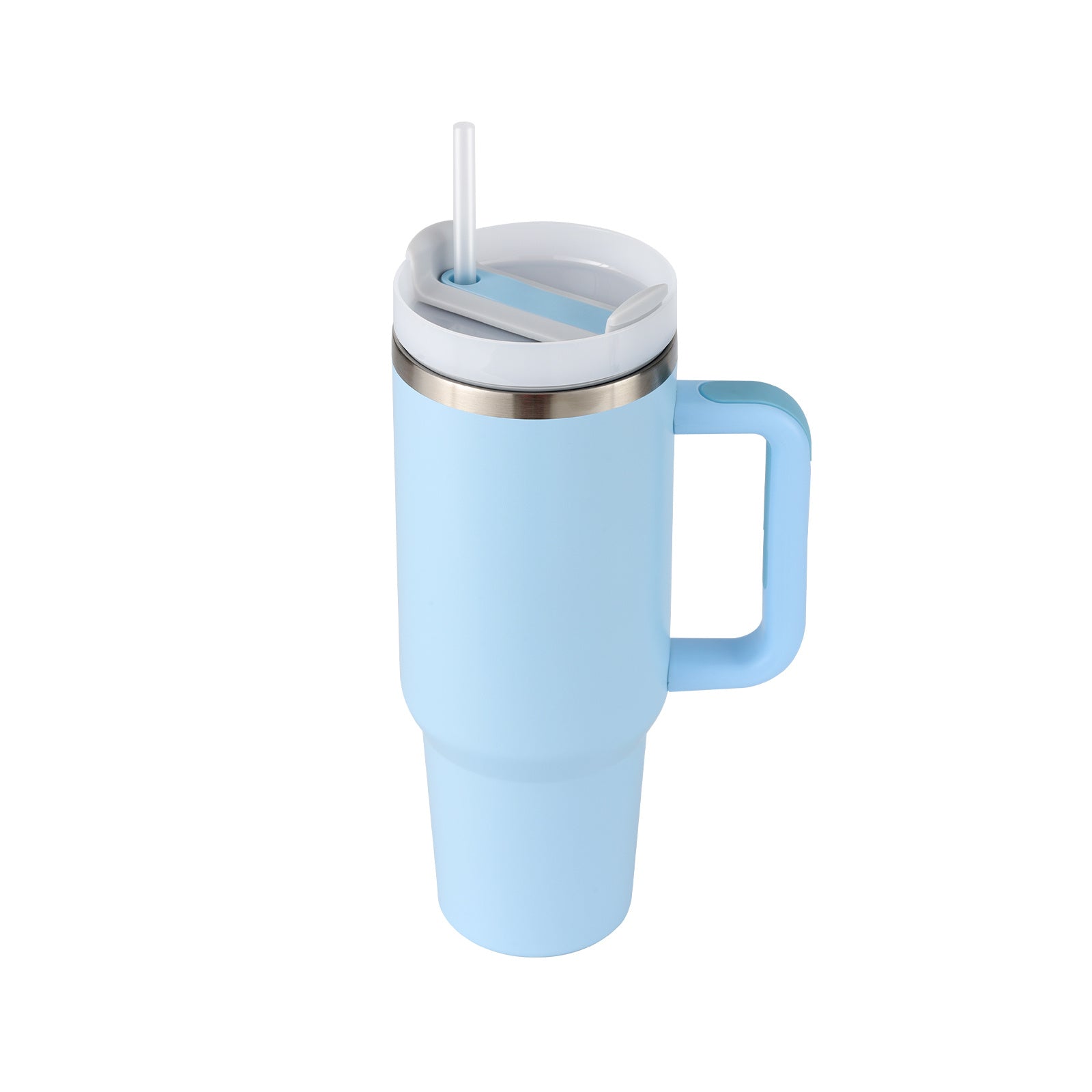40oz Spill-Proof Tumbler with Handle & Straw – Stainless Steel Insulated Mug for Hot & Cold Drinks