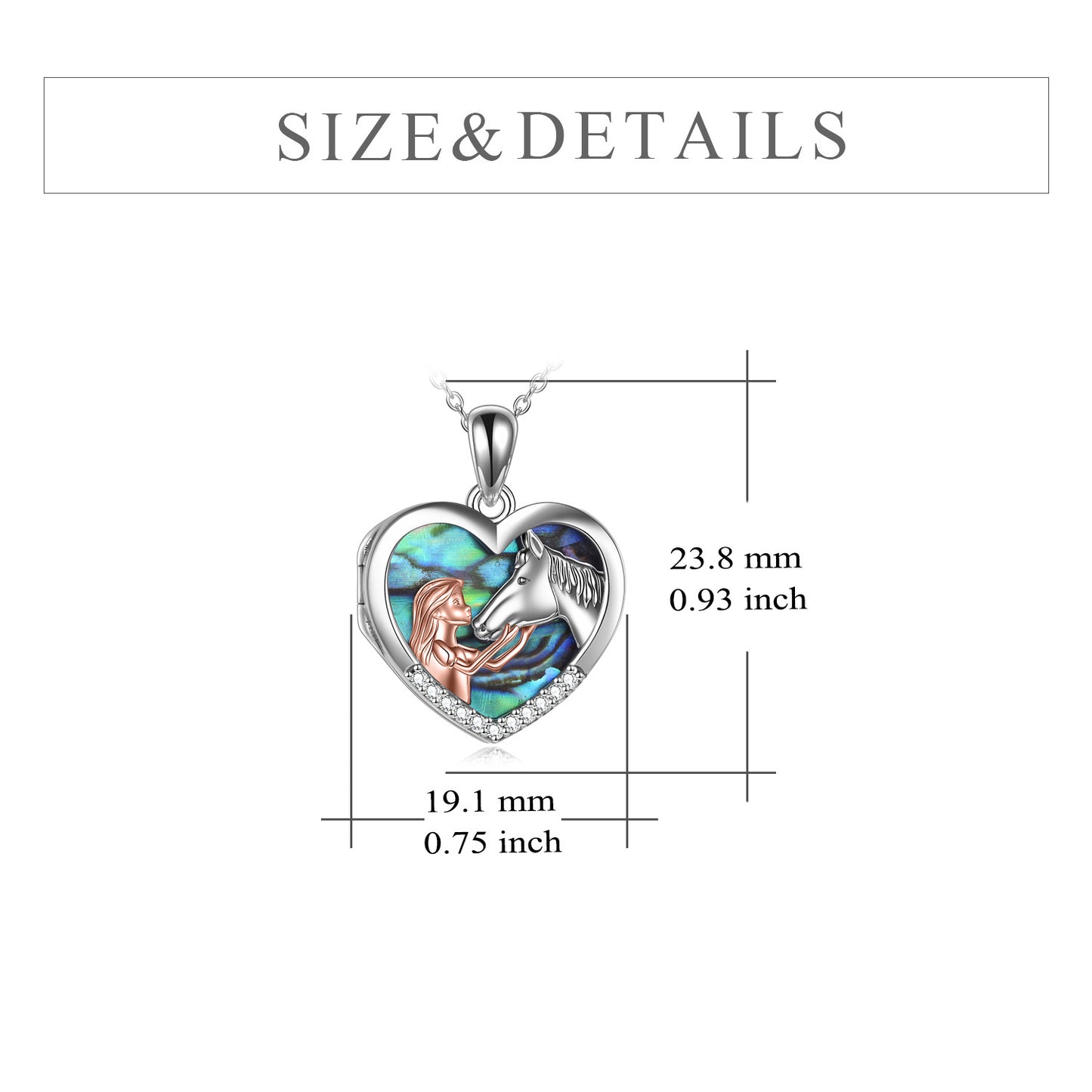 Horse Heart Pendant – Sterling Silver Elegance