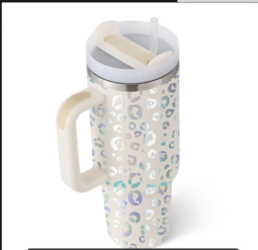 40oz Spill-Proof Tumbler with Handle & Straw – Stainless Steel Insulated Mug for Hot & Cold Drinks