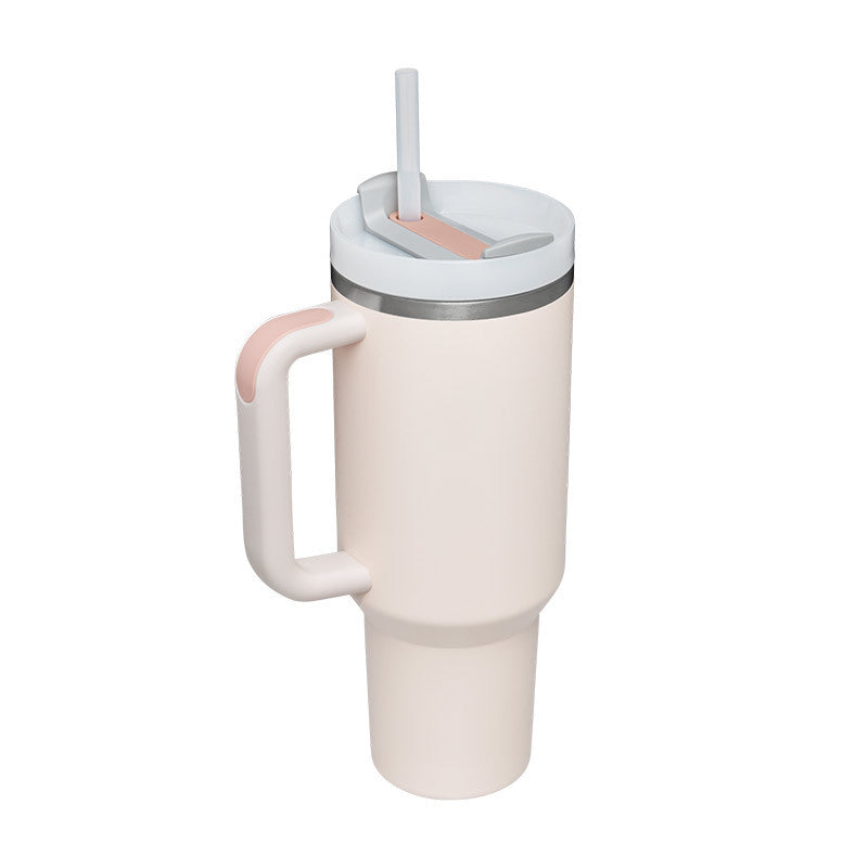 40oz Spill-Proof Tumbler with Handle & Straw – Stainless Steel Insulated Mug for Hot & Cold Drinks