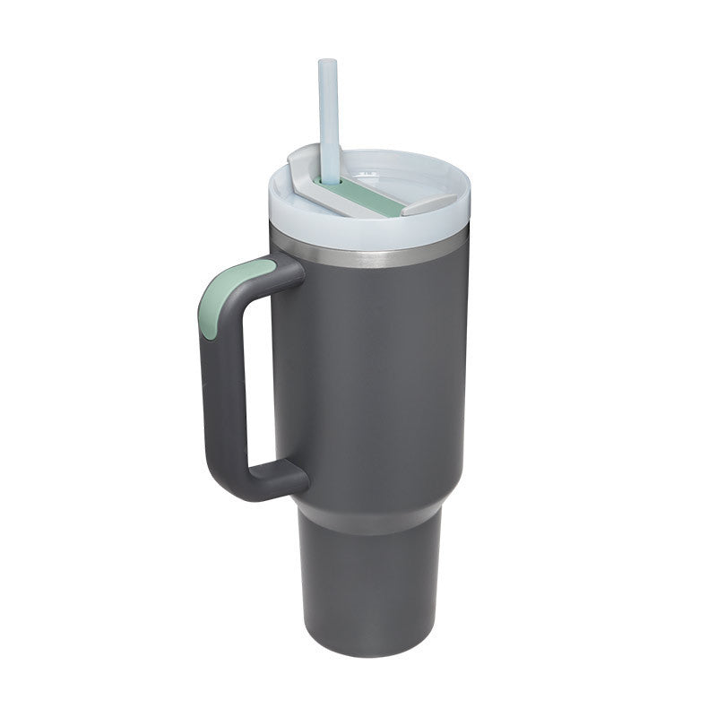40oz Spill-Proof Tumbler with Handle & Straw – Stainless Steel Insulated Mug for Hot & Cold Drinks