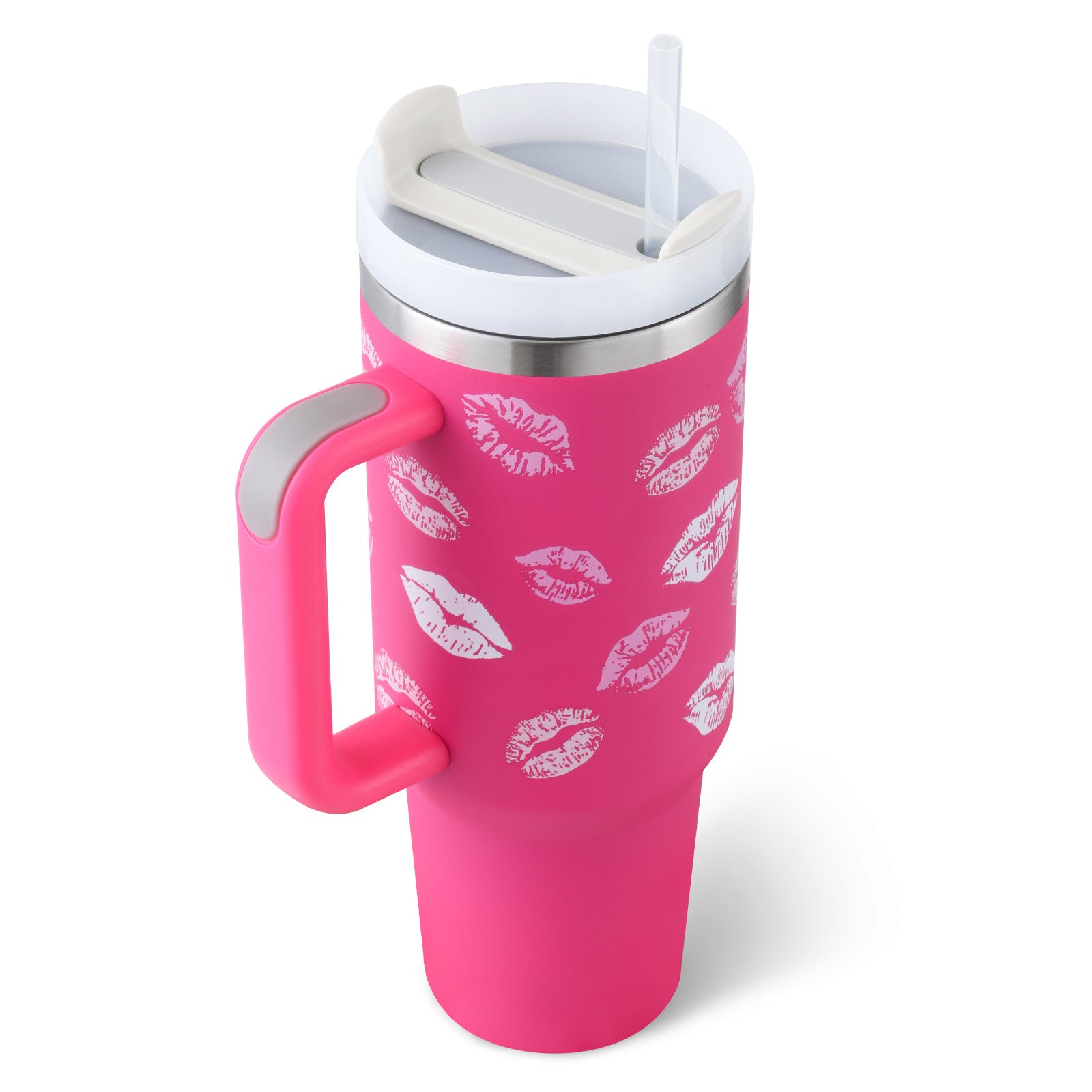 40oz Spill-Proof Tumbler with Handle & Straw – Stainless Steel Insulated Mug for Hot & Cold Drinks