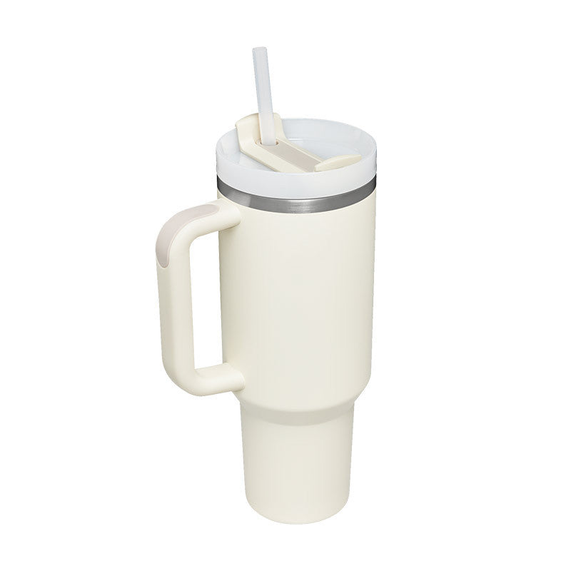 40oz Spill-Proof Tumbler with Handle & Straw – Stainless Steel Insulated Mug for Hot & Cold Drinks