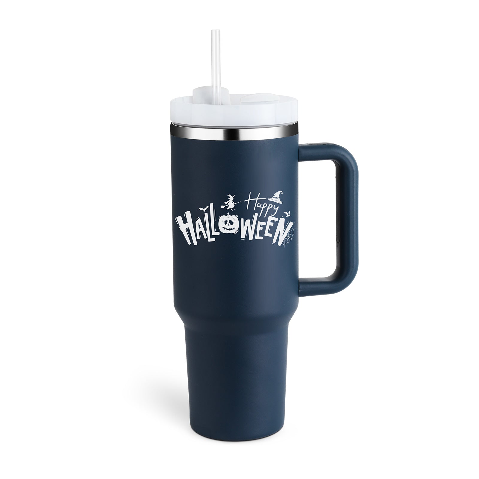 40oz Spill-Proof Tumbler with Handle & Straw – Stainless Steel Insulated Mug for Hot & Cold Drinks