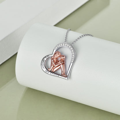 Mother Daughter Heart Necklace – Sterling Silver