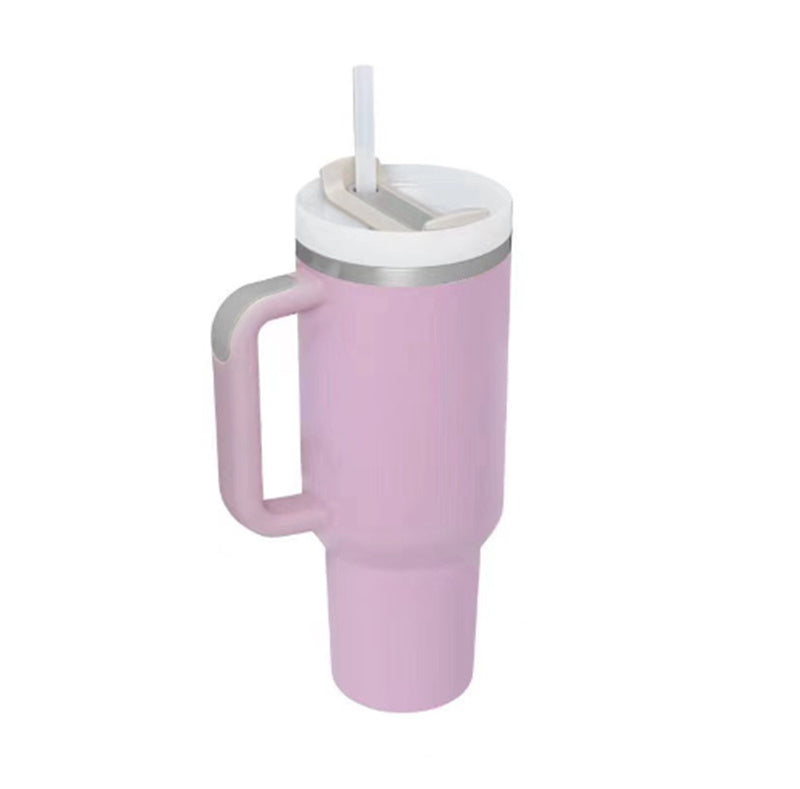 40oz Spill-Proof Tumbler with Handle & Straw – Stainless Steel Insulated Mug for Hot & Cold Drinks