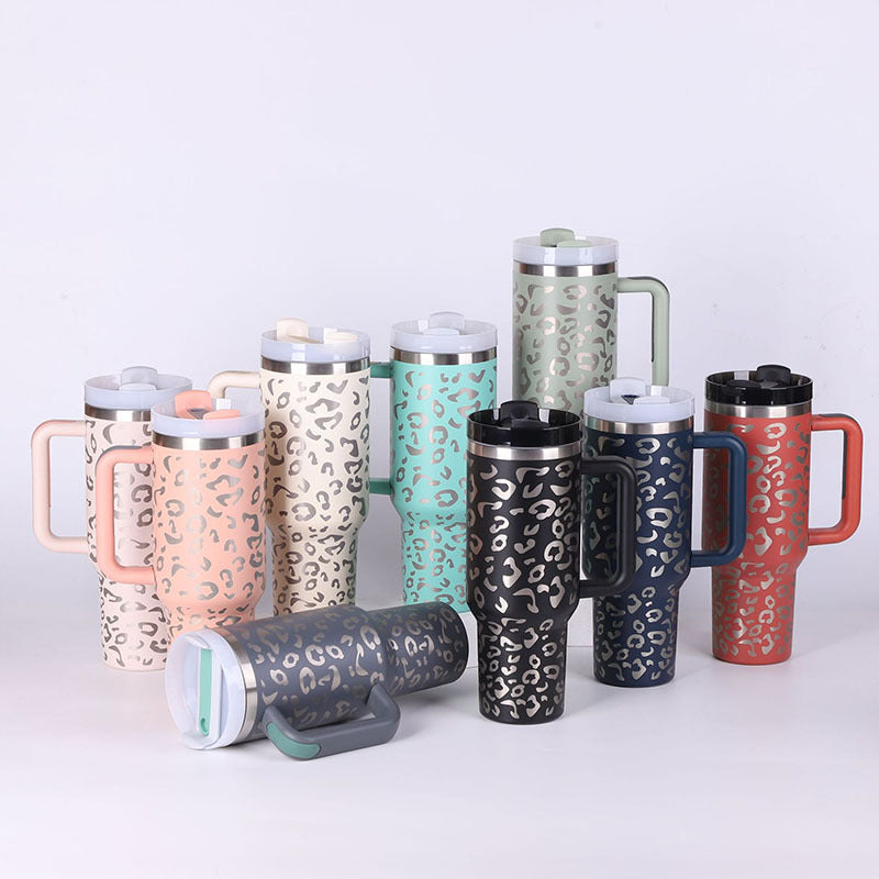 40oz Spill-Proof Tumbler with Handle & Straw – Stainless Steel Insulated Mug for Hot & Cold Drinks