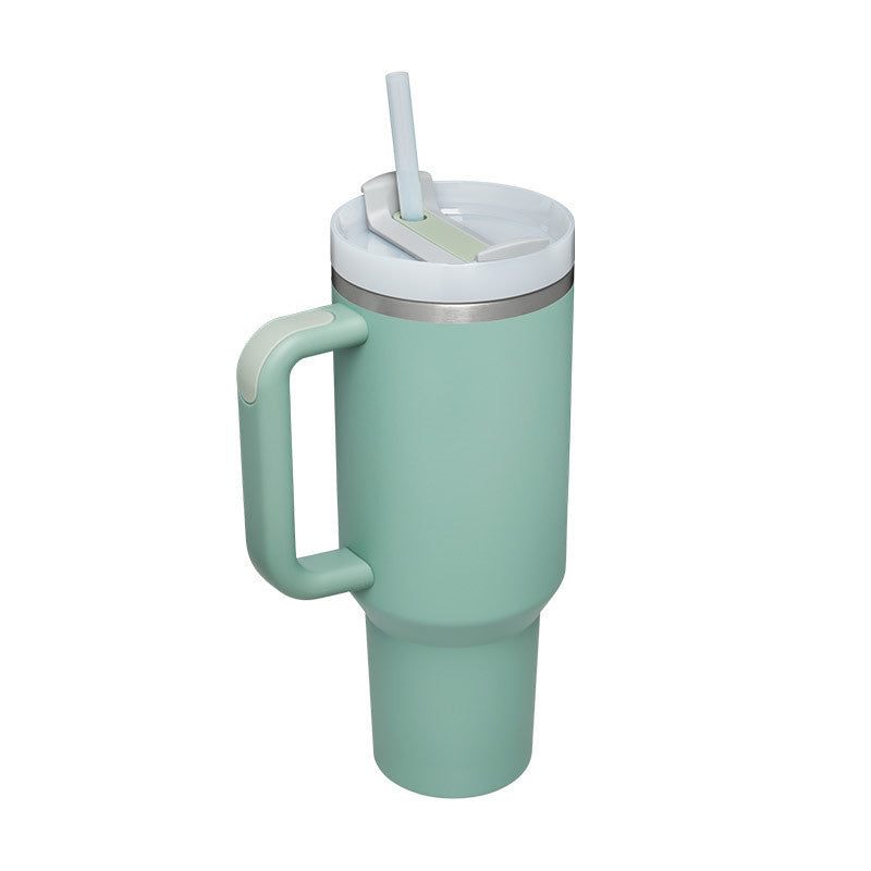 40oz Spill-Proof Tumbler with Handle & Straw – Stainless Steel Insulated Mug for Hot & Cold Drinks