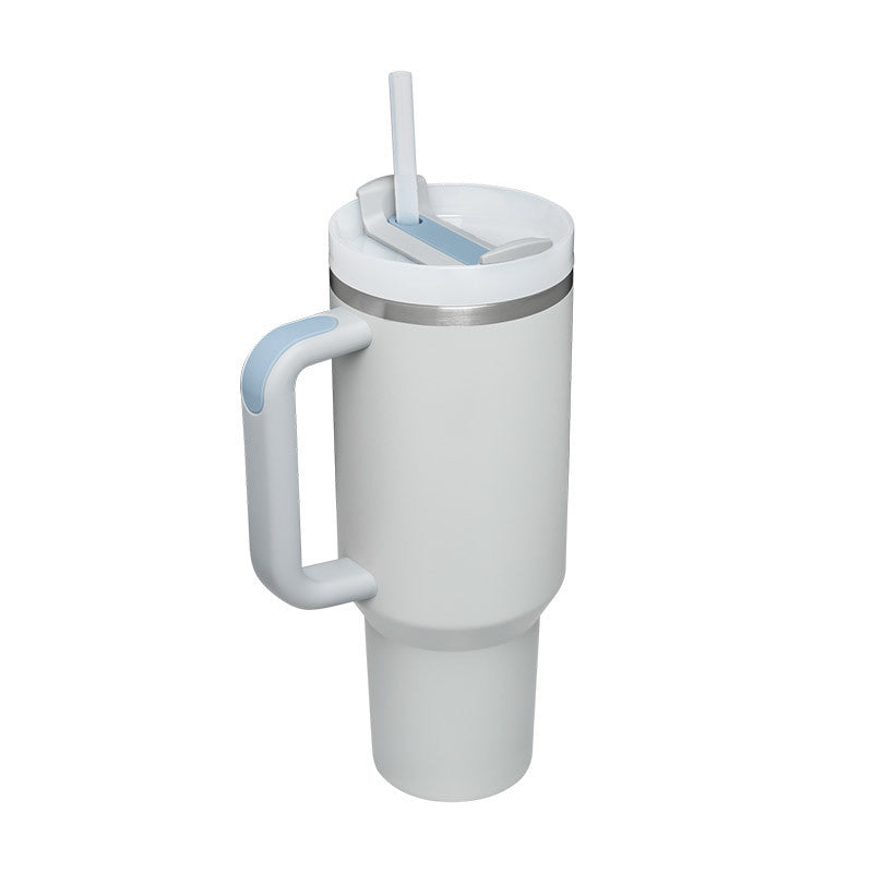 40oz Spill-Proof Tumbler with Handle & Straw – Stainless Steel Insulated Mug for Hot & Cold Drinks