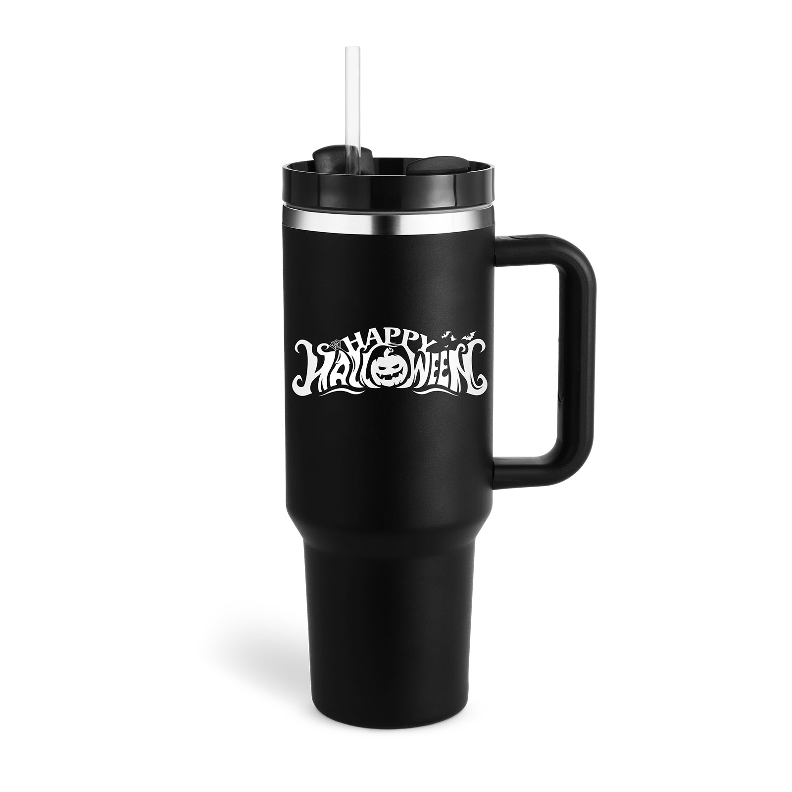 40oz Spill-Proof Tumbler with Handle & Straw – Stainless Steel Insulated Mug for Hot & Cold Drinks
