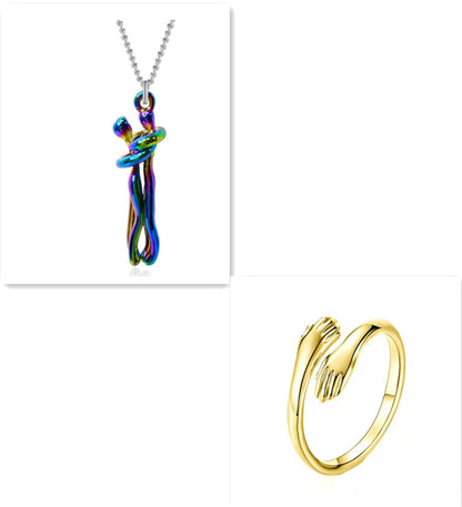 Love Hug Necklace – Unisex Couple Charm