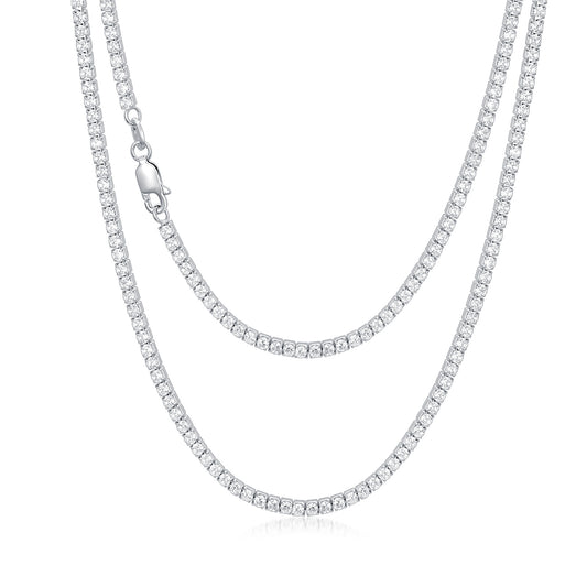 Sterling Silver Tennis Chain – Dazzling CZ Shine