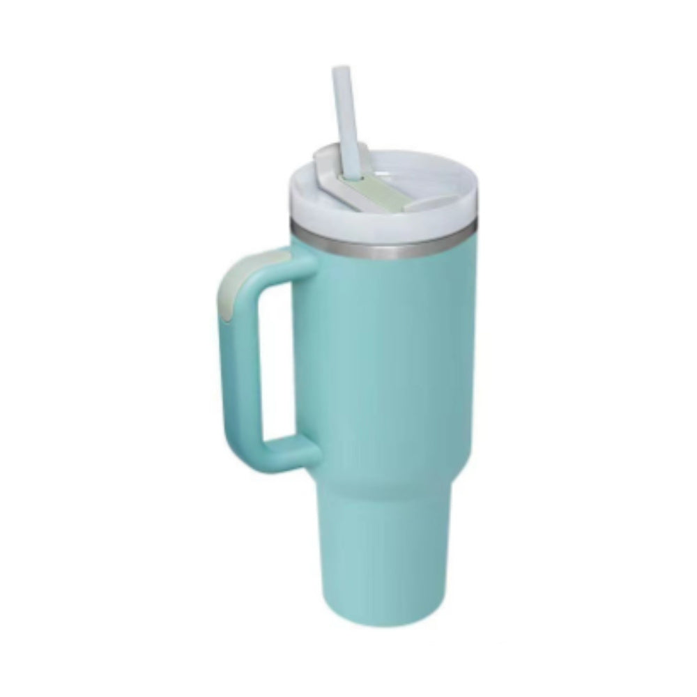 40oz Spill-Proof Tumbler with Handle & Straw – Stainless Steel Insulated Mug for Hot & Cold Drinks