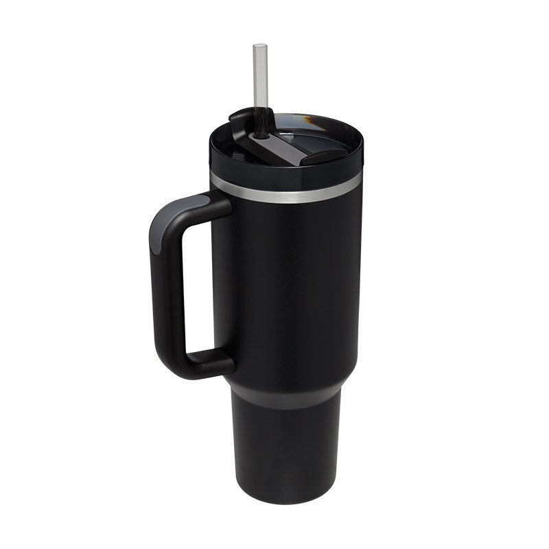 40oz Spill-Proof Tumbler with Handle & Straw – Stainless Steel Insulated Mug for Hot & Cold Drinks