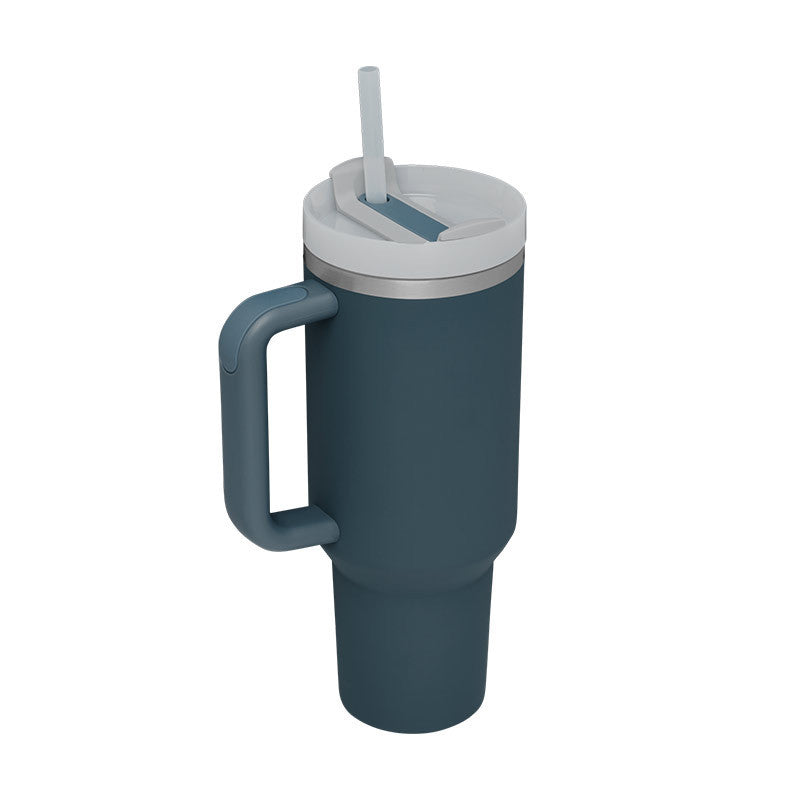 40oz Spill-Proof Tumbler with Handle & Straw – Stainless Steel Insulated Mug for Hot & Cold Drinks