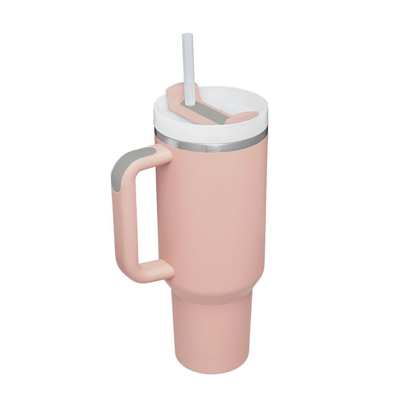 40oz Spill-Proof Tumbler with Handle & Straw – Stainless Steel Insulated Mug for Hot & Cold Drinks